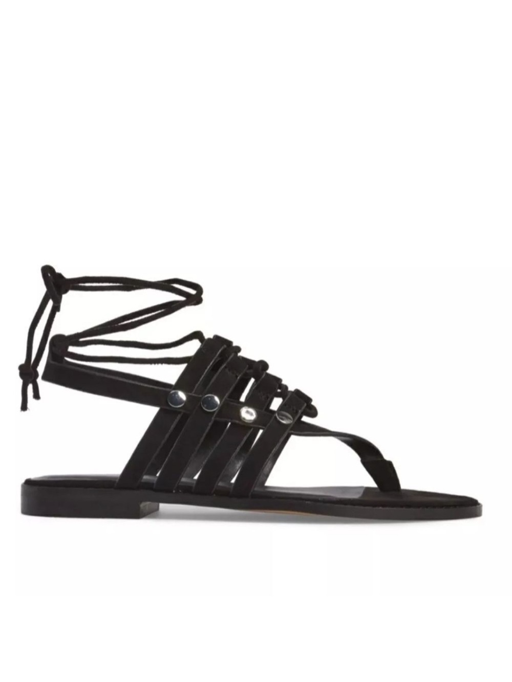 Rebecca Minkoff Black Strappy Gladiator Lace-Up Sandals